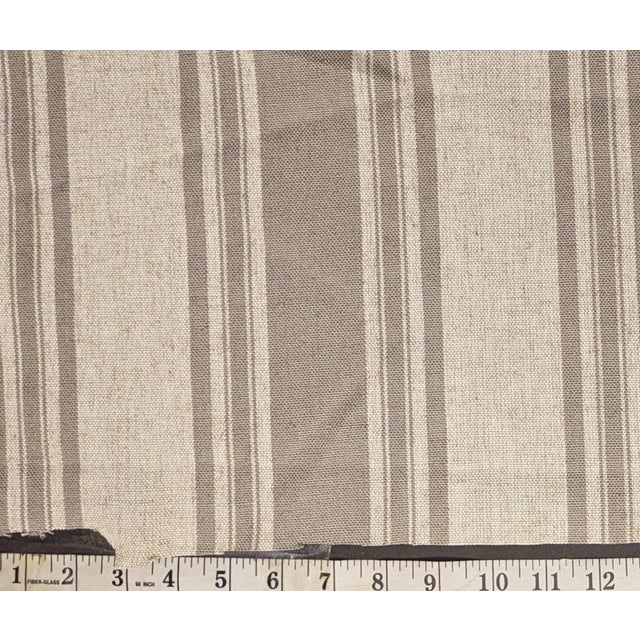 2000 - 2009 Vintage Ralph Lauren "Cancle" Iron Gray Indoor/Outdoor Striped Fabric- 4.25 Yards For Sale - Image 5 of 7