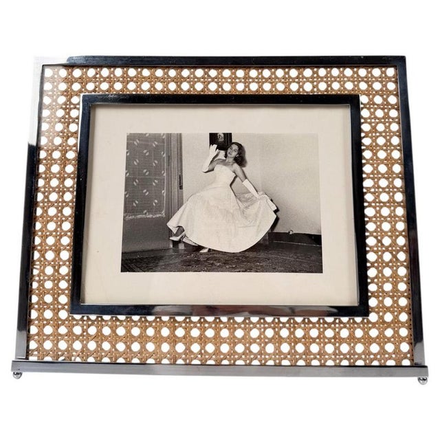 Picture Frame in Acrylic Glass, Cane Webbing and Chrome in the style of Christian Dior, 1970s For Sale - Image 18 of 18