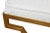 1950s Vintage 1940's Tommi Parzinger Gold Leaf Over Iron and White Velvet Upholstered Bench Restored For Sale - Image 5 of 7