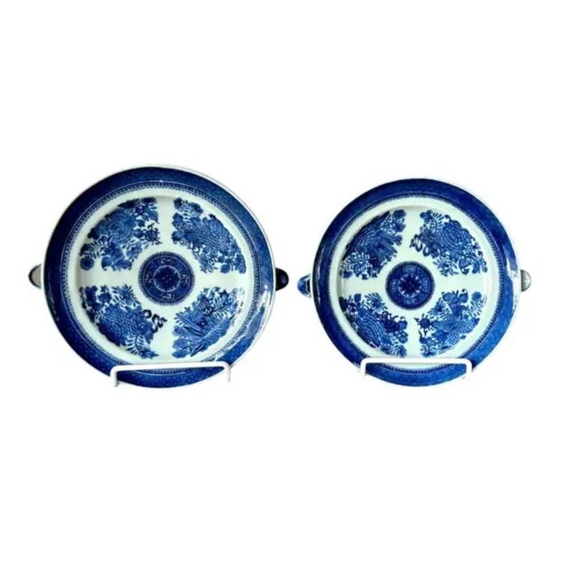 Chinese Blue Fitzhugh Porcelain Hot Plates Set of Four For Sale In Tampa - Image 6 of 12