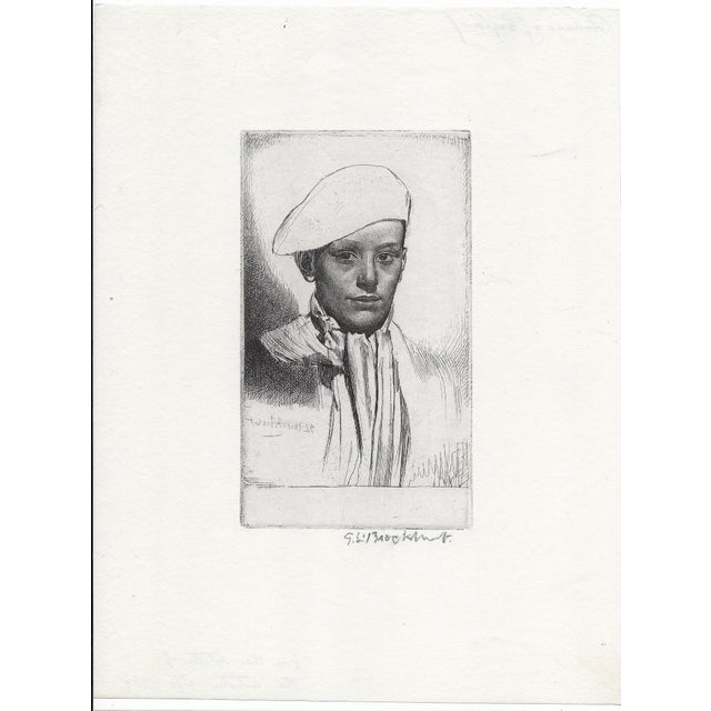 Gerald Leslie Brockhurst RA (1890 - 1978) "Cypriano" or less frequently, "A Basque." Pencil signed. Combined shipping...