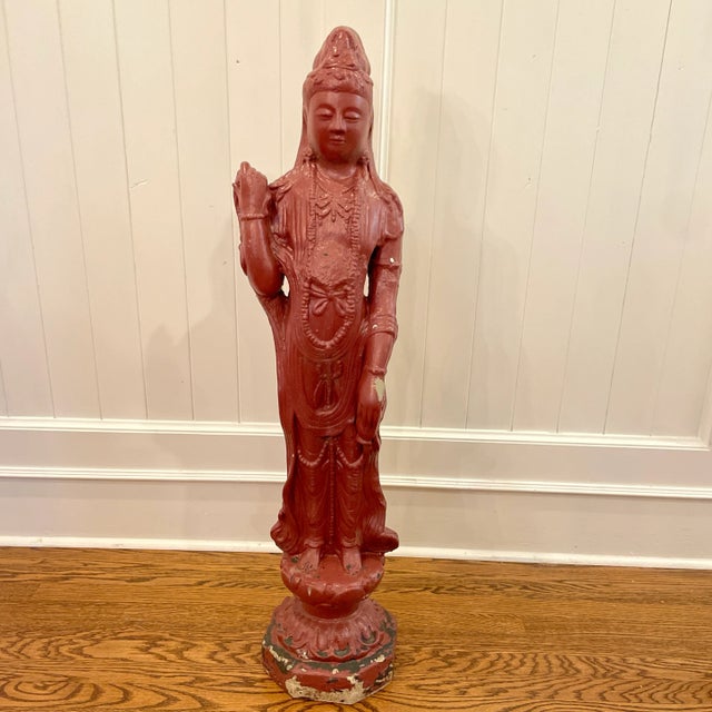 Kwan Guan Yin Asian Cement Garden Statue Budda Goddess of Compassion