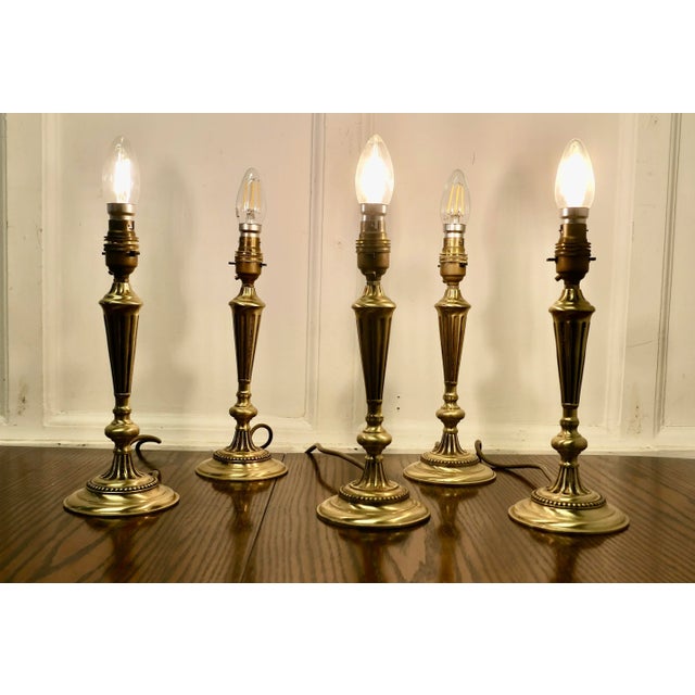 Brass Table Lamps, 1890s, Set of 5 For Sale - Image 3 of 10