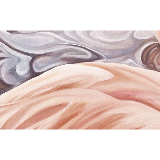 2000s "Flamingo" Large Gallery Wrapped Oil Painting by Judith Moore For Sale In Saint Louis - Image 6 of 9