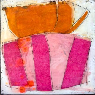 Encaustic Mixed-Media Painting by Gina Cochran "Uptown Social" For Sale