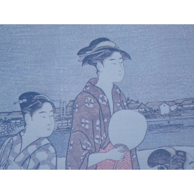 Signed Vintage Oriental Asian Picture of Geishas For Sale - Image 10 of 12