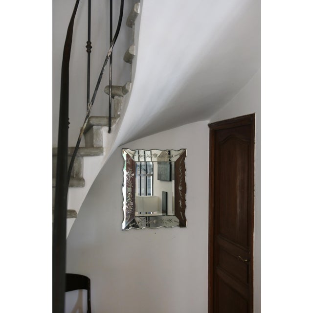 Mid-Century Modern Venetian Beveled Mirror, 1940s-1950s For Sale - Image 3 of 15