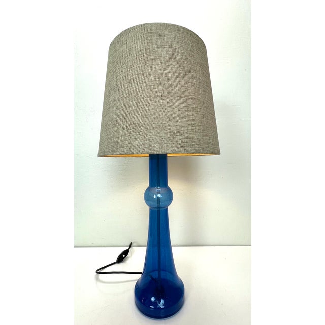 Blue Glass Table Lamp attributed to Nanny Still for Raak, 1970s For Sale - Image 15 of 16