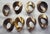 60's era Brass Napkin Rings from India. Interesting shape. In original, unpolished patina, each measures 3"H x 2"W x .5"D....