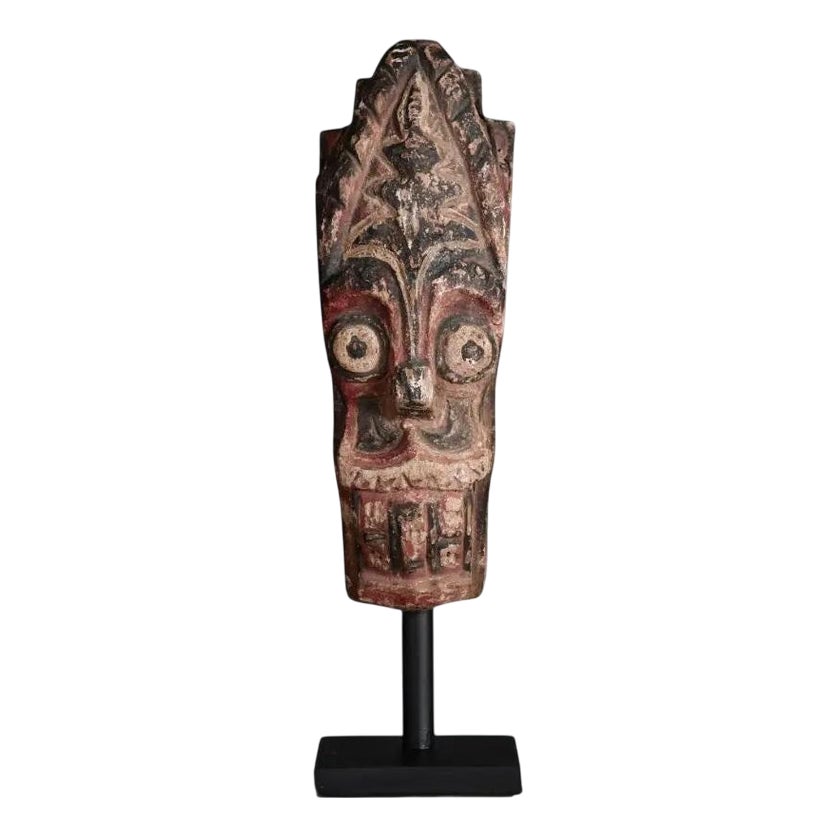 Traditional Batak Painted Wooden Mask | Chairish