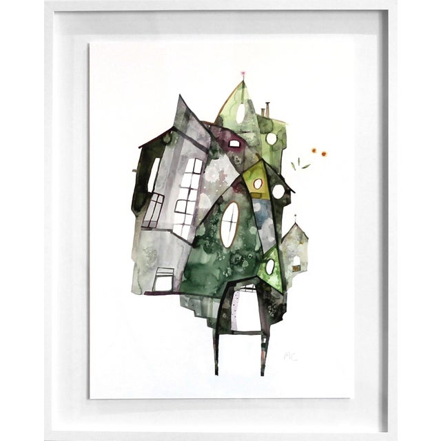 Contemporary Maria C Bernhardsson "Green House" Original Painting For Sale - Image 3 of 9