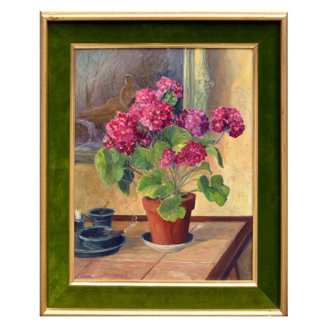 Geraniums, a Cigar & Nude Figure Still Life For Sale In Monterey, CA - Image 6 of 6