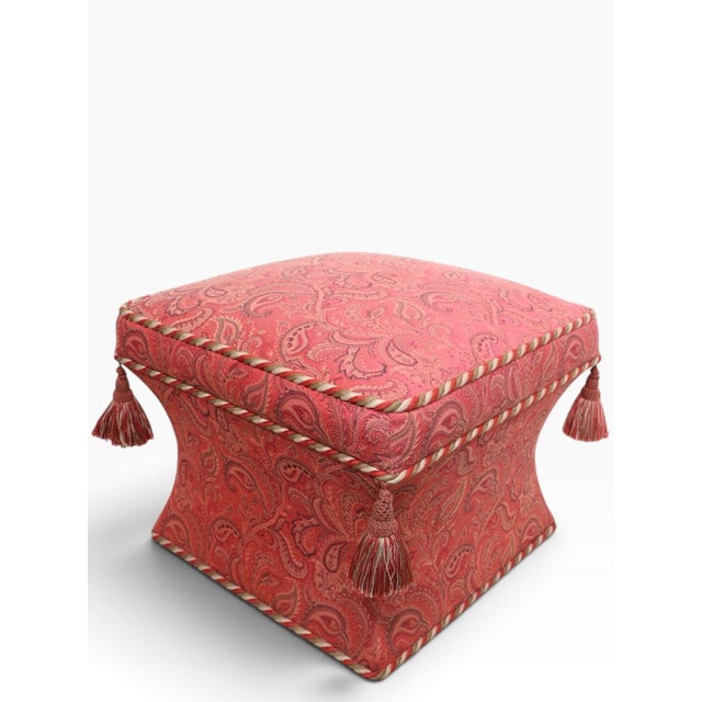 Boho Chic Turkish Bohemian Style Ottoman Stool Bench by the Baker Furniture Company C. 1980/90's For Sale - Image 3 of 12