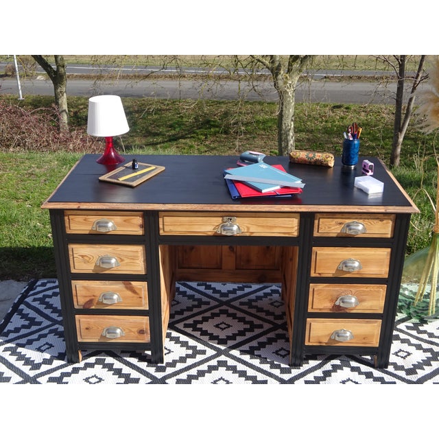 1940s Vintage Desk in Pine, 1940s For Sale - Image 5 of 18