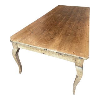 Pine Cabriole Leg Dining Table For Sale