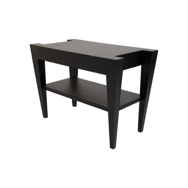 Pair of Post Modern Ebony Black Architectural Frame Nightstands For Sale In Detroit - Image 6 of 8