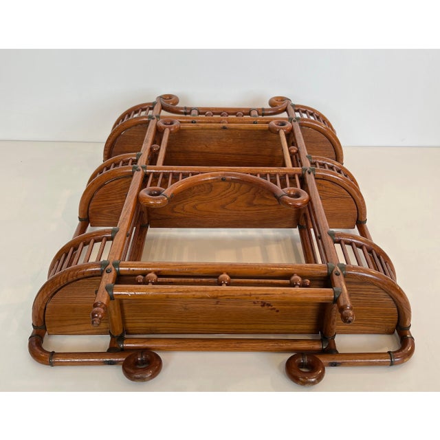 Bentwood and Brass Wall Shelves Unit. Austrian Arts & Crafts Works Circa 1900 For Sale - Image 11 of 12