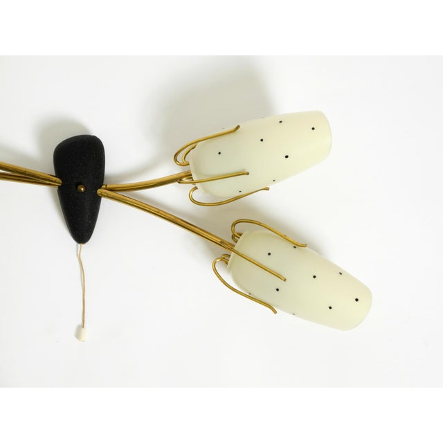 Metal Mid-Century Brass Wall Lamp with Painted Glass Shades, 1950s For Sale - Image 7 of 18