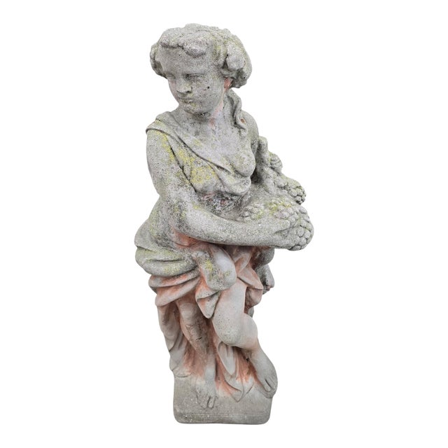 Vintage Classical Garden Maiden Statue For Sale