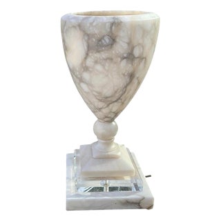 Neo-Classical Italian Alabaster Urn Table Lamp with Acrylic Base, 1970 For Sale