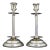 Mid-Century Modern Gustav Eriksson Nickel Candlesticks, Eskilstuna Sweden - a Pair For Sale