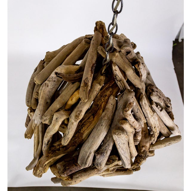 Tan Large Vintage Driftwood Pendant Light For Sale - Image 8 of 11