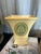 Exquisite hand made Palm Beach Estate Sale find, soft yellow Italian vase, hand decorated with Venetian motif. Marked...