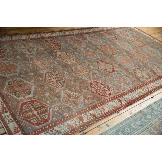 1950s 1950s Vintage Persian Baktiari Hexagonal Panel Wool Carpet For Sale - Image 5 of 9