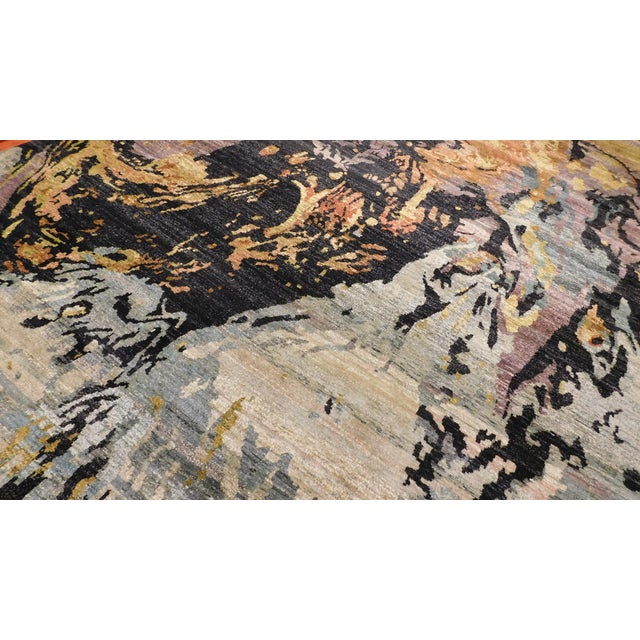 Textile Hand-Knotted Modern Abstract Luxury Rug. 8'x 10' For Sale - Image 7 of 18