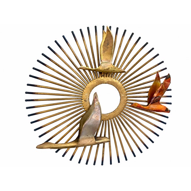 Mid-Century Modern 1970s Mid-Century Modern Brutalist Sunburst Bird Wall Sculptures – Exceptional Matching Pair in the Style of Curtis Jeré For Sale - Image 3 of 17