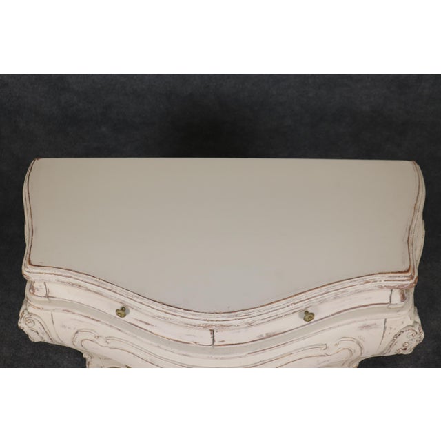 1940s Superb Pair Cottage Chic Paint Decorated Soft White Swedish Gustavian Commodes For Sale - Image 5 of 9