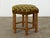 A solid oak bobbin-turned stool with geometric needlepoint upholstered seat, Danish workshop production, 1950s. The seat...