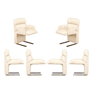 Set of 6 Channel-Tufted Post-Modern Dining Chairs by Finesse, 1970s, Signed For Sale