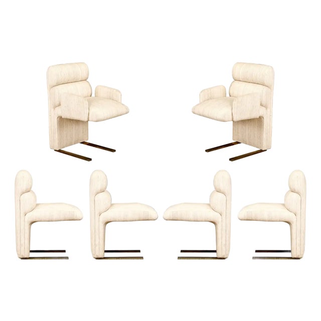Set of 6 Channel-Tufted Post-Modern Dining Chairs by Finesse, 1970s, Signed For Sale