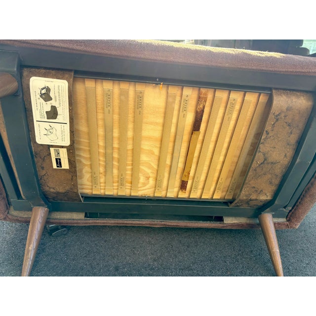 Mid Century Brown Upholstered Sofa by Prestige for Bassett For Sale - Image 12 of 12
