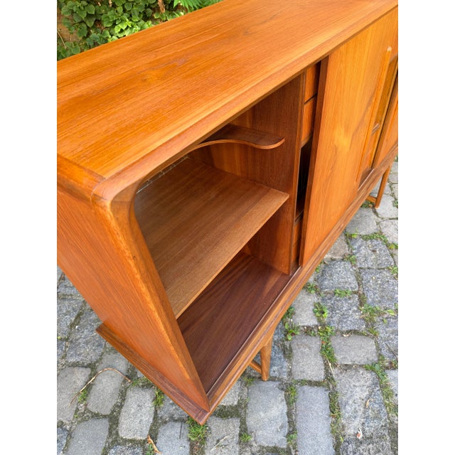 Teak Highboard with Display Case & Minibar, Denmark For Sale - Image 4 of 11