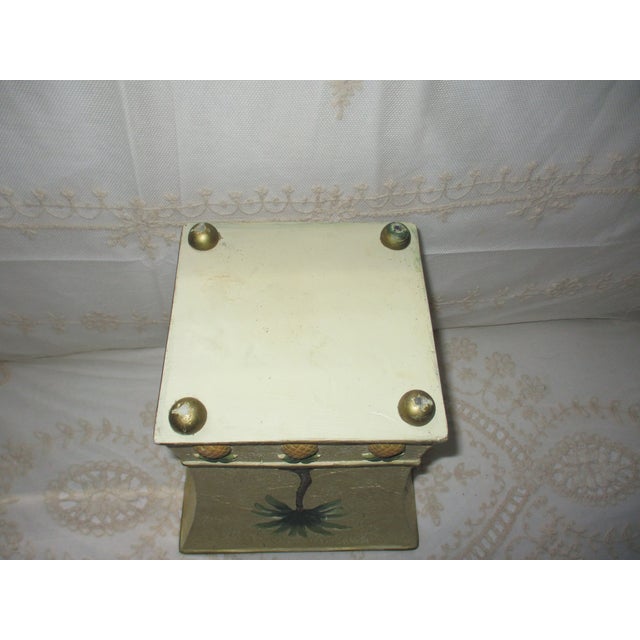 1990s Vintage Resin Palm Tree and Pineapple Design Wastebasket Chairish