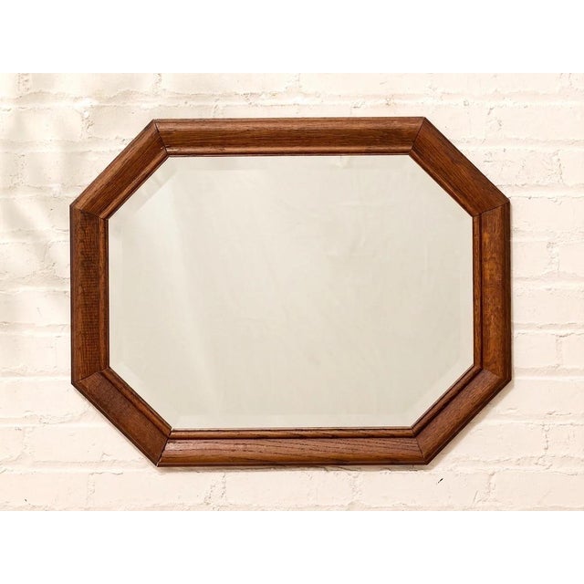 Mid 20th Century Vintage Mid-Century Modern Octagonal Walnut Wall Mirror For Sale - Image 5 of 6