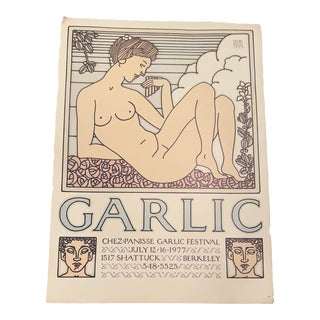 Chez Panisse Garlic Festival 1977 Berkeley Print David Lance Goins Mid Century For Sale