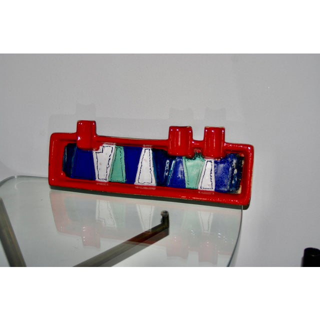 Large Belgian ceramic ashtray/trinket dish in good condition, made of thick, heavy ceramic. This piece is attributed to...