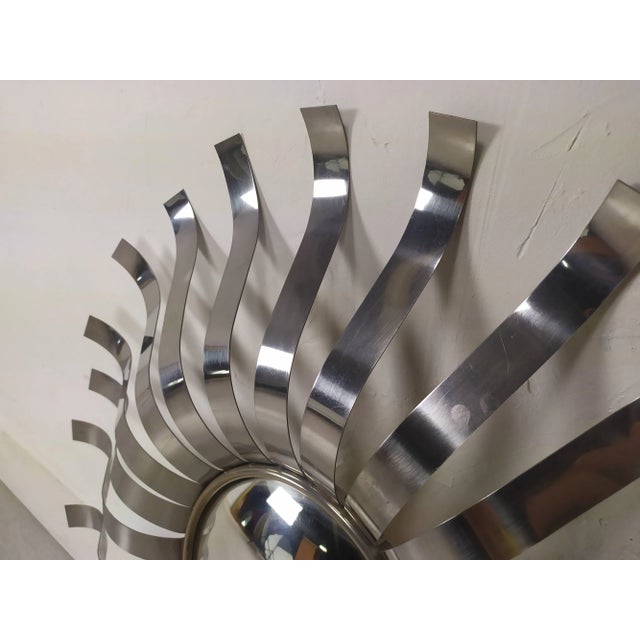 Silver Stainless Steel Sun Mirror from Roche Bobois, 1970s For Sale - Image 8 of 13