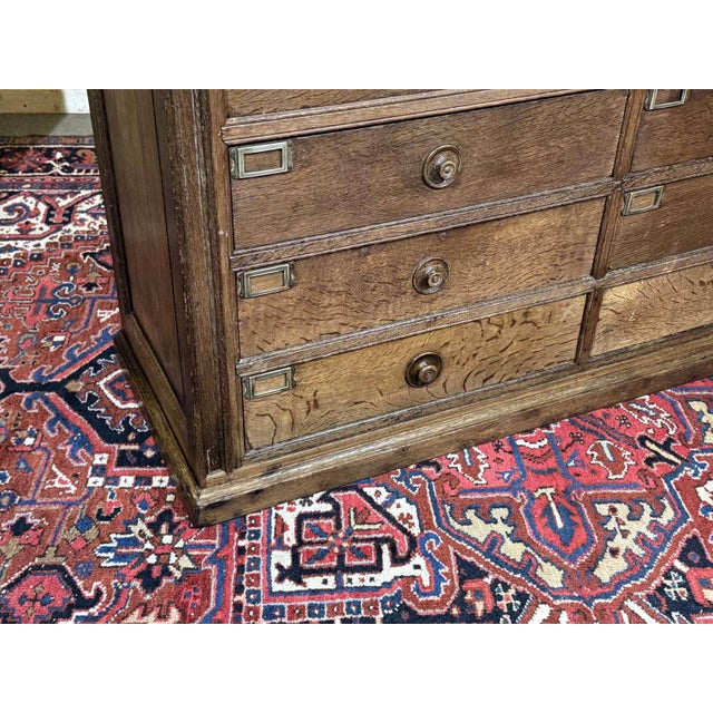 Industrial Early 20th Century Oak and Fir Notarys Cabinet with 18 Drawers For Sale - Image 3 of 18