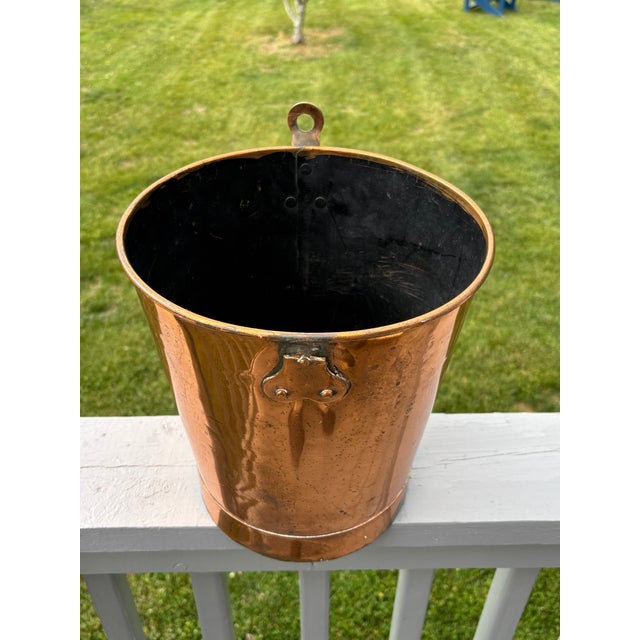 Late 19th / Early 20th C. Copper Fireplace Scuttle / Bucket For Sale - Image 4 of 9