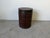1990s Vintage Woven Leather Checkered Brown Storage Side Table With Removable Lid For Sale - Image 12 of 12