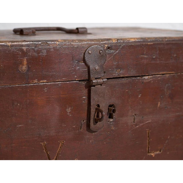 Antique Maroon Chest, 1900 For Sale - Image 4 of 14