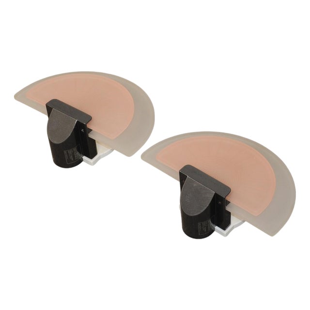 Pink Diva Wall Lights from Arteluce, Italy, 1980s, Set of 2 For Sale