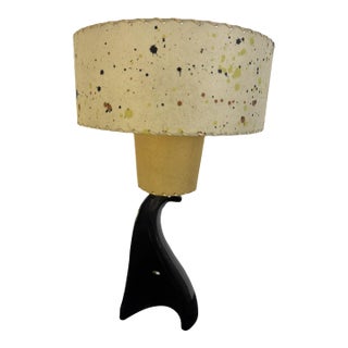 Vintage Royal Haeger Mid Century Modern Ceramic Lamp W/ Original Double-Tier Fiberglass Shade For Sale