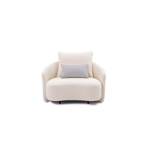 Cream Serene Outdoor 6-Piece Lounge Set – 2-Sofas, Arm Chair and Table Set For Sale - Image 8 of 16