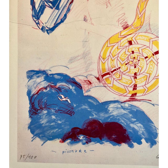 Dada André Thomkins, 1970s Modernist Swiss Colorful Surrealism Signed Dada Lithograph Andre Thomkins For Sale - Image 3 of 7