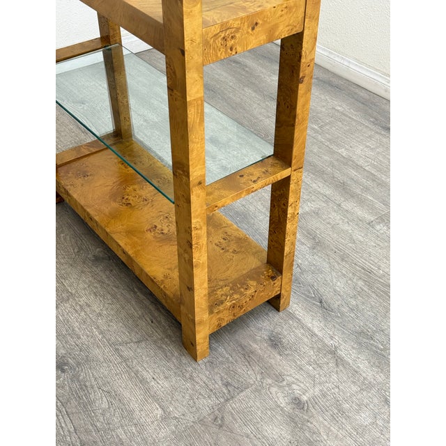 Vintage Burl Wood Book Shelf For Sale In Los Angeles - Image 6 of 9